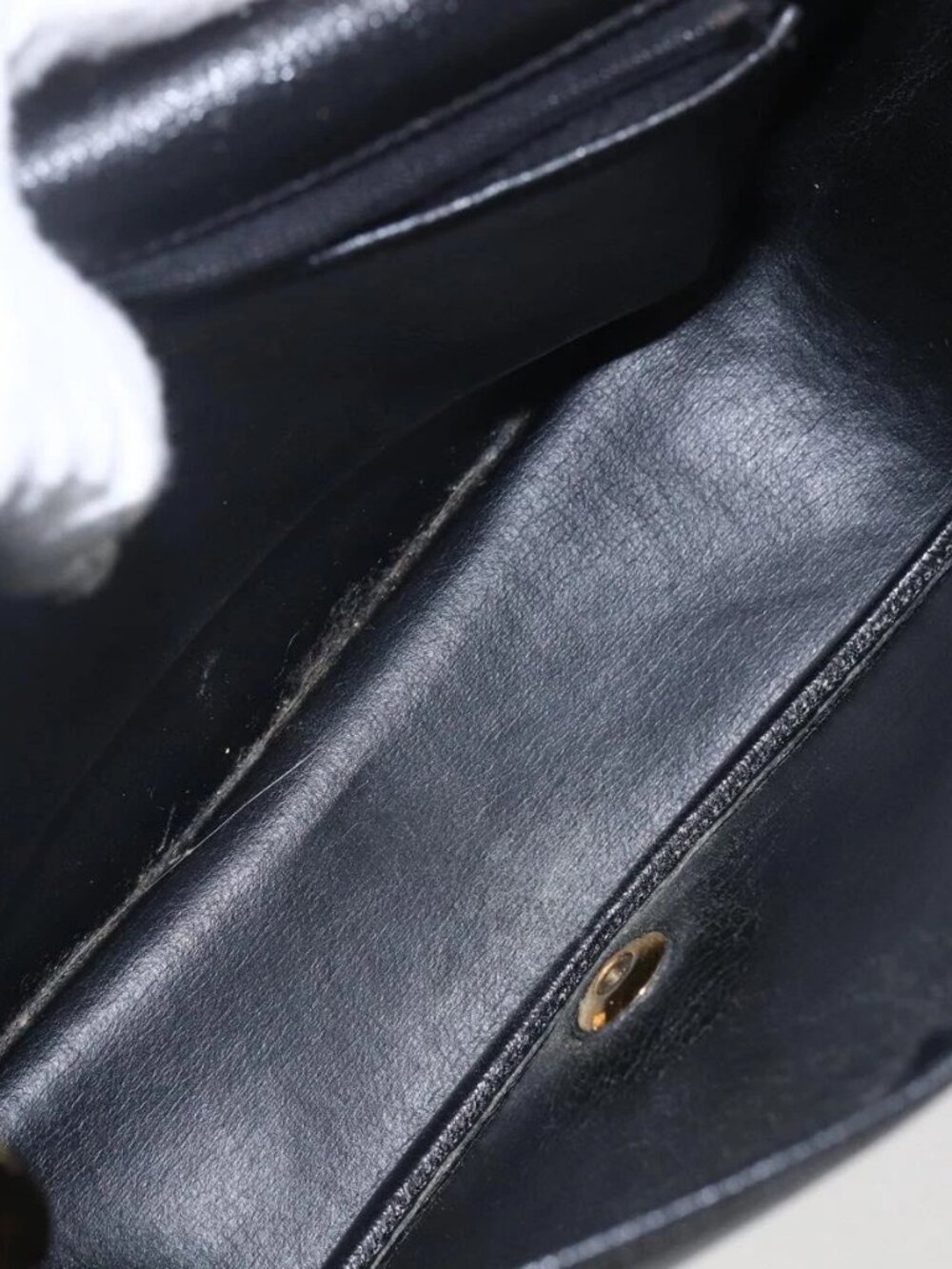 Christian Dior Shoulder Bag Leather Black Gold Auth 159033 - Picture 10 of 16